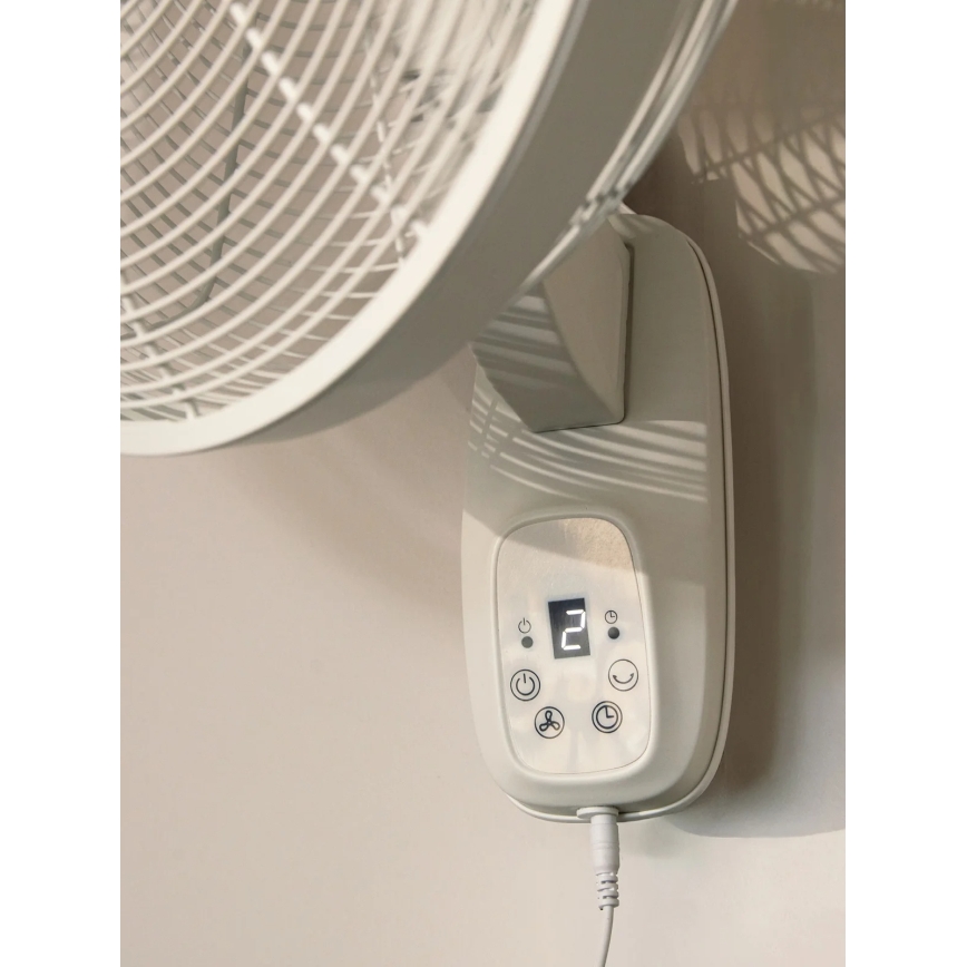 Lucci Air 21326649 - Vægmonteret ventilator GLIDE 36 W/230 V Ø 45 cm hvid + fjernbetjening