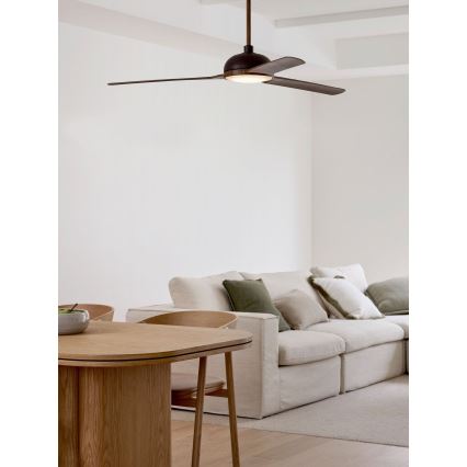 Lucci air 213301- LED loftventilator dæmpbar UNIONE 1xGX53/12W/230V brun/skinnende krom + fjernbetjening