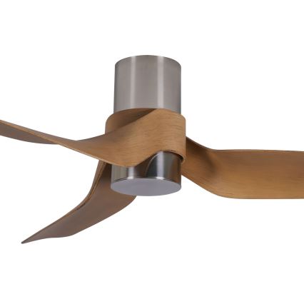 Lucci air 213355-LED Dæmpbar loftventilator NAUTICA 1xGX53/12W/230V brun/glansfuld krom + fjernbetjening