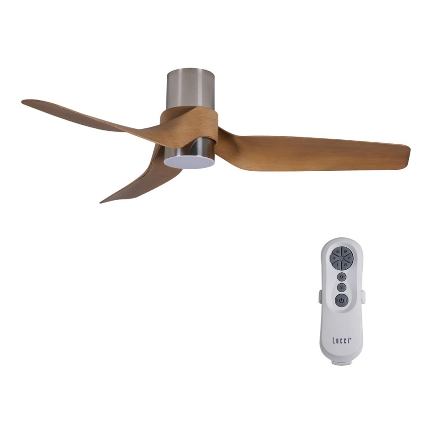 Lucci air 213355-LED loftventilator dæmpbar NAUTICA 1xGX53/12W/230V brun/skinnende krom + fjernbetjening