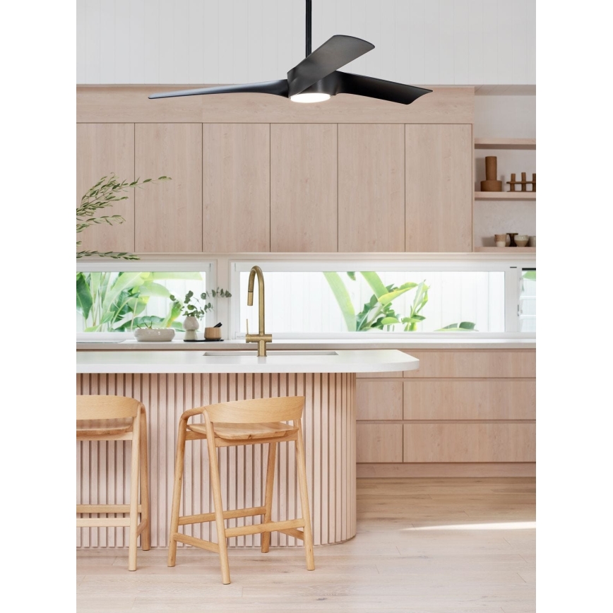 Lucci air 213358 - LED loftventilator dæmpbar LINE 1xGX53/12W/230V sort + fjernbetjening