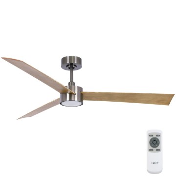 Lucci air 21610449 - LED loftventilator dæmpbar CLIMATE 1xGX53/12W/230V brun/skinnende krom + fjernbetjening