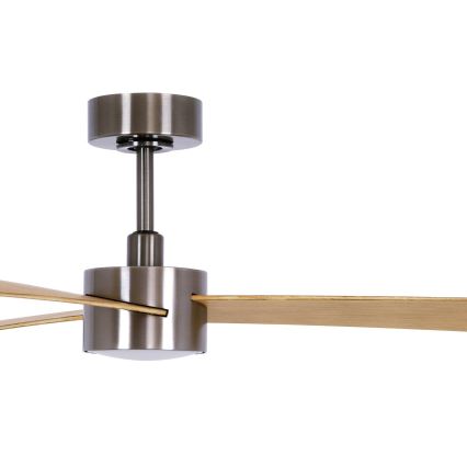 Lucci air 21610449 - LED loftventilator dæmpbar CLIMATE 1xGX53/12W/230V brun/skinnende krom + fjernbetjening
