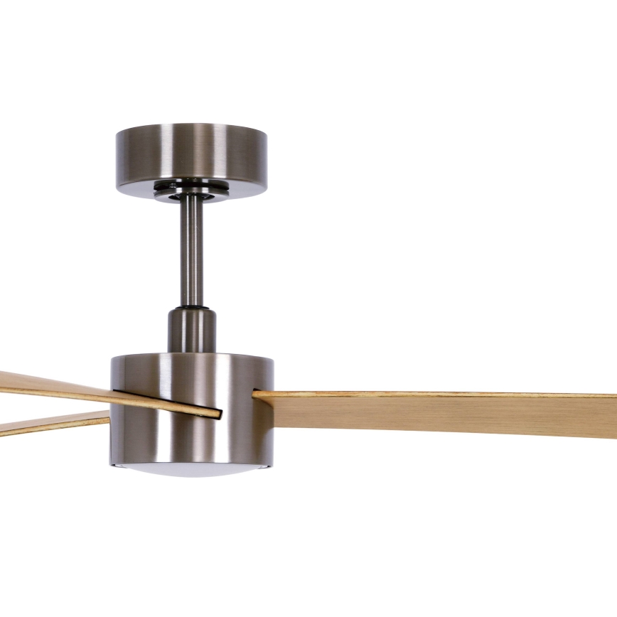 Lucci air 21610449 - LED loftventilator dæmpbar CLIMATE 1xGX53/12W/230V brun/skinnende krom + fjernbetjening