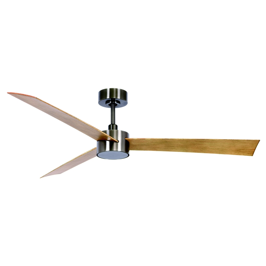 Lucci air 21610449 - LED loftventilator dæmpbar CLIMATE 1xGX53/12W/230V brun/skinnende krom + fjernbetjening