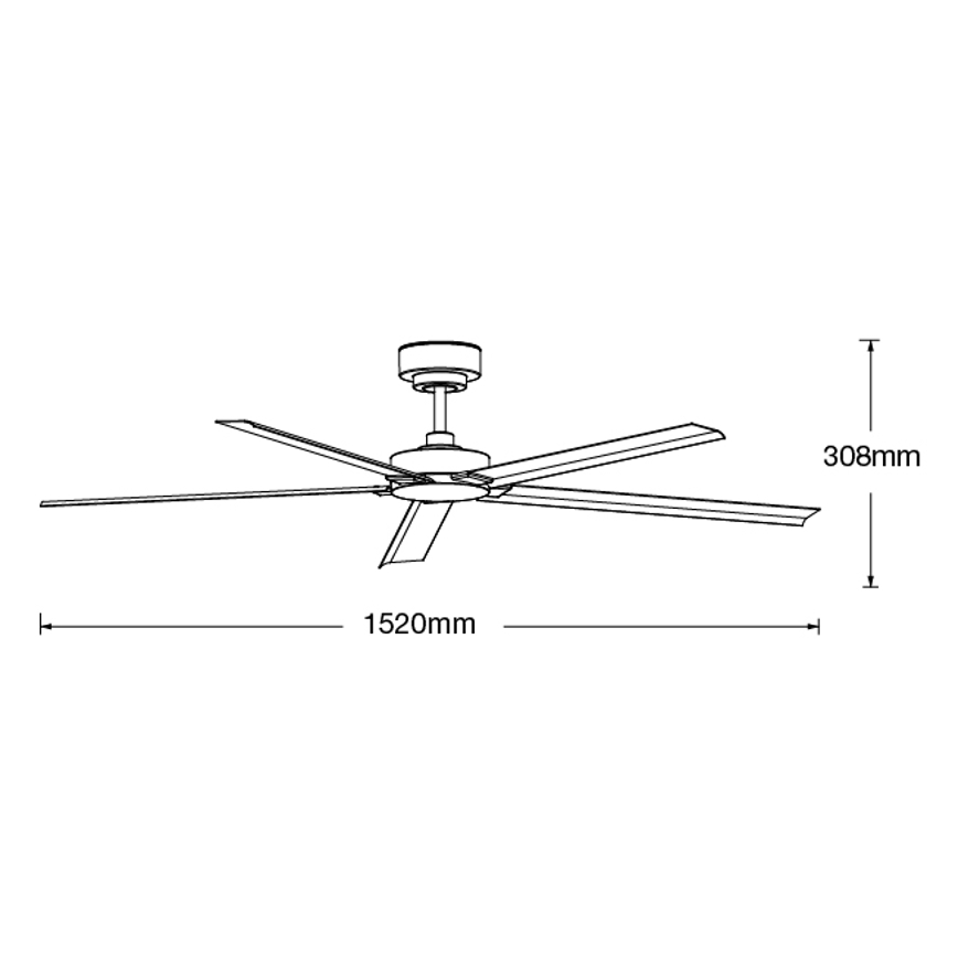 Lucci air 21616149 - Loftventilator MONZA IP55 sort + fjernbetjening