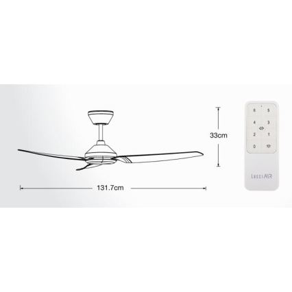 Lucci air 21616249 - Loftventilator POLIS IP55 hvid + fjernbetjening