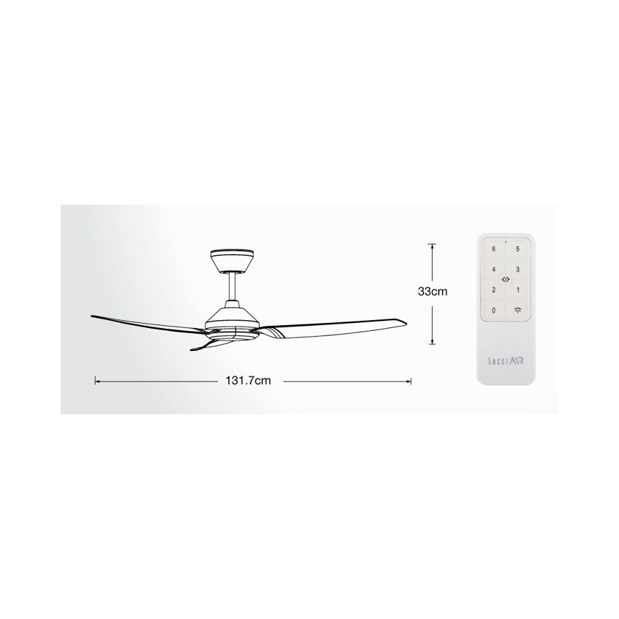 Lucci air 21616349 - Loftventilator POLIS IP55 sort + fjernbetjening