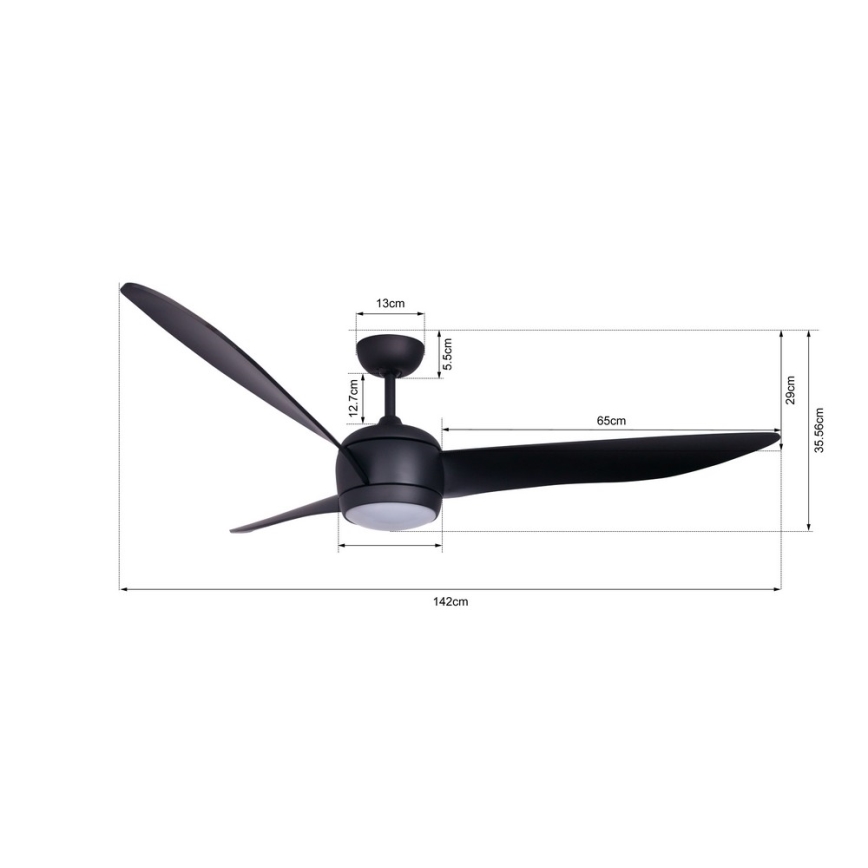 Lucci air 512910 - LED loftventilator AIRFUSION NORDIC LED/20W/230V sort + fjernbetjening