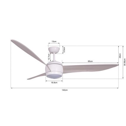 Lucci air 512911 - LED loftventilator AIRFUSION NORDIC LED/20W/230V træ/hvid + fjernbetjening