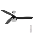 Lucci air 513072 - LED dæmpbar loftventilator BRONX LED/18W/230V 3000/4000/6000K sort/blankforkromet Ø 132 cm + fjernbetjening