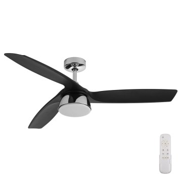Lucci air 513072 - LED dæmpbar loftventilator BRONX LED/18W/230V 3000/4000/6000K sort/blankforkromet Ø 132 cm + fjernbetjening