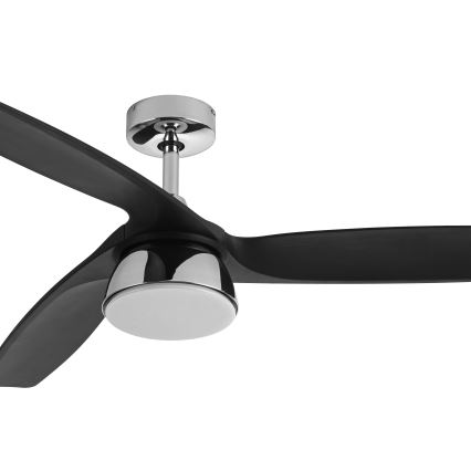 Lucci air 513072 - LED dæmpbar loftventilator BRONX LED/18W/230V 3000/4000/6000K sort/blankforkromet Ø 132 cm + fjernbetjening