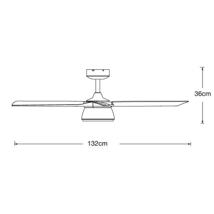 Lucci air 513072 - LED dæmpbar loftventilator BRONX LED/18W/230V 3000/4000/6000K sort/blankforkromet Ø 132 cm + fjernbetjening