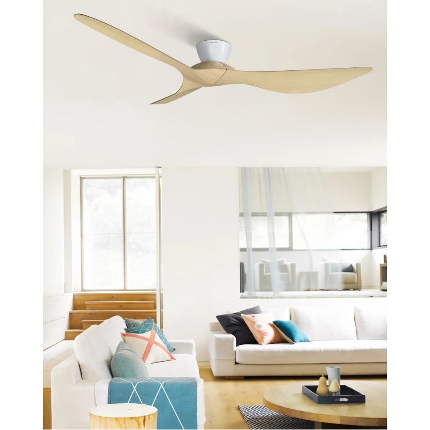 Lucci Air 514031 - Loftventilator KOTARA Ø 137 cm beige/hvid + fjernbetjening