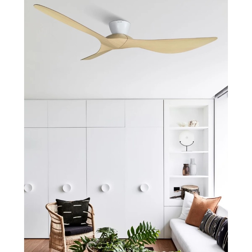 Lucci Air 514031 - Loftventilator KOTARA Ø 137 cm beige/hvid + fjernbetjening