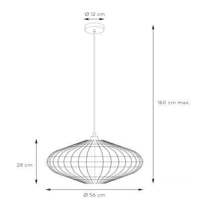 Lucide 03435/56/72 - Pendel MAGALI 1xE27/40W/230V beige