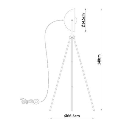 Lucide 05730/01/30 - Gulvlampe ALVARO 1xE27/40W/230V