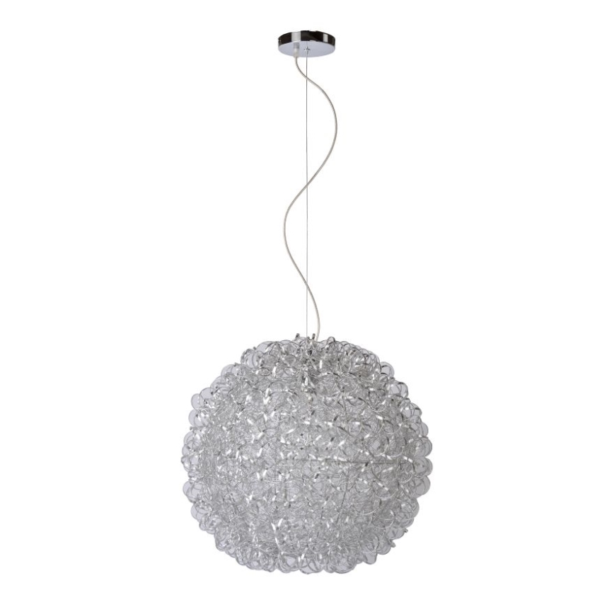 Lucide 08402/50/12 - Pendellampe NOON 1xE27/60W/230V mat krom 49 cm