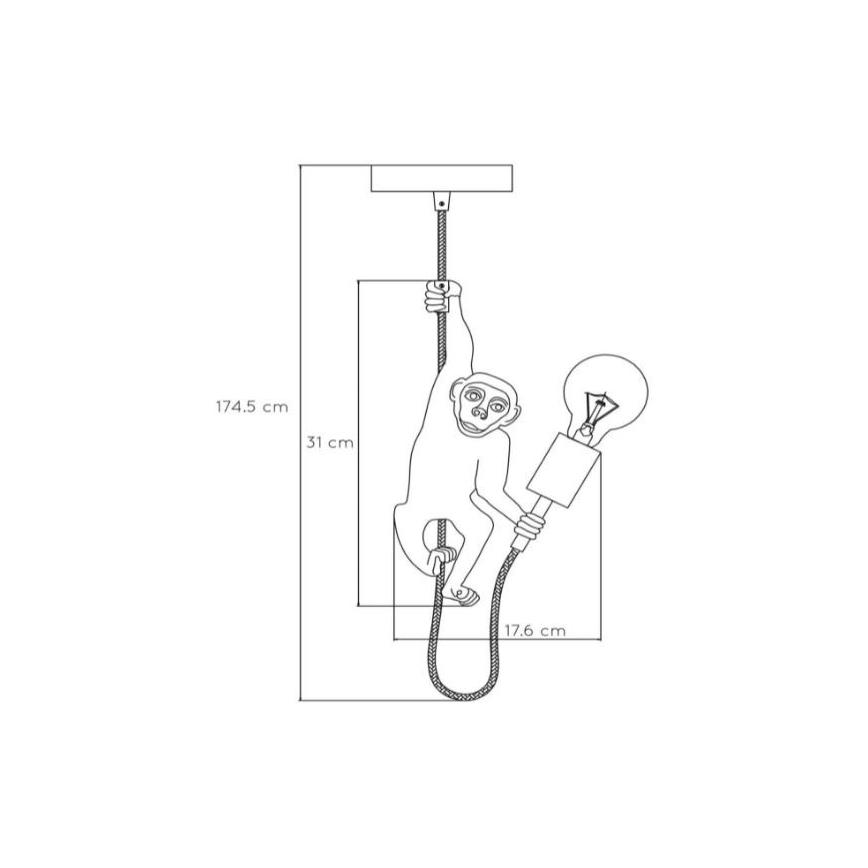 Lucide 10402/01/30 - Pendel EXTRAVAGANZA CHIMP 1xE27/60W/230V