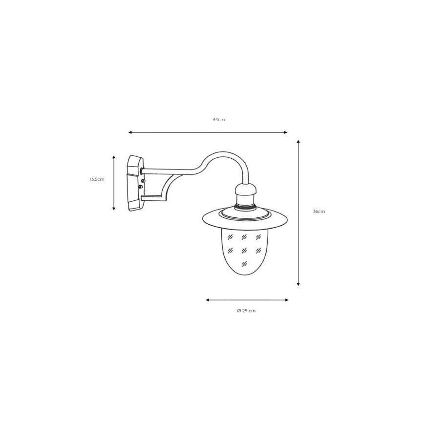 Lucide 11871/01/30 - Udendørs væglampe ARUBA 1xE27/60W/230V IP44