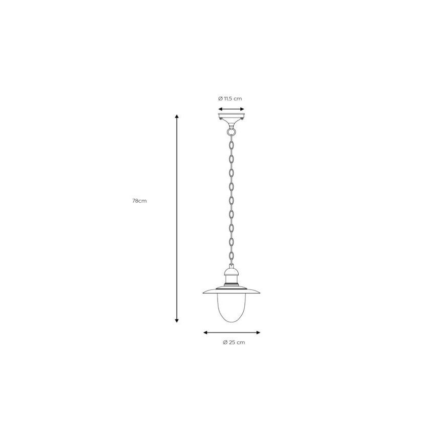 Lucide 11872/01/30 - Udendørs pendel lys ARUBA 1xE27/60W/230V IP44