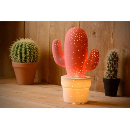 Lucide 13513/01/66 - Bordlampe CACTUS 1xE14/40W/230V lyserød