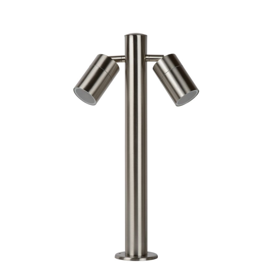 Lucide 14867/10/12 - Udendørs LED lampe ARNE-LED 2xGU10/5W/230V mat krom IP44