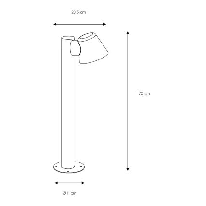 Lucide 14881/70/30 - LED udendørslampe DINGO 1xGU10/5W/230V IP44 antracit