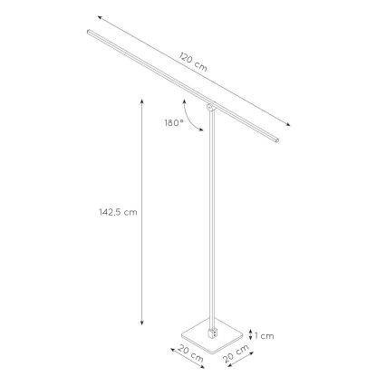 Lucide 23750/15/30 - LED Dæmpbar touch-funktion gulvlampe AGENA LED/14,5W/230V