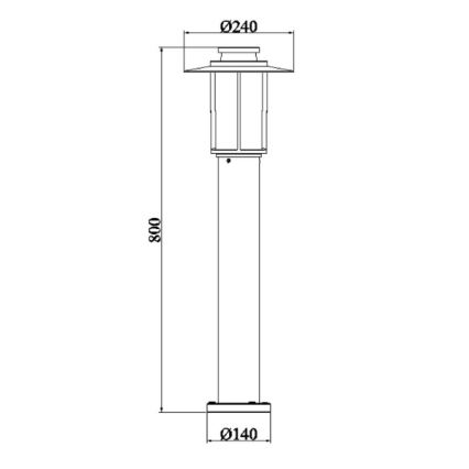 Lucide 27842/80/43 - Udendørslampe GOESS 1xE27/23W/230V IP54