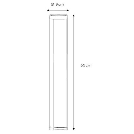 Lucide 27874/65/30 - LED udendørslampe COMBO LED/9W/230V 65 cm IP54