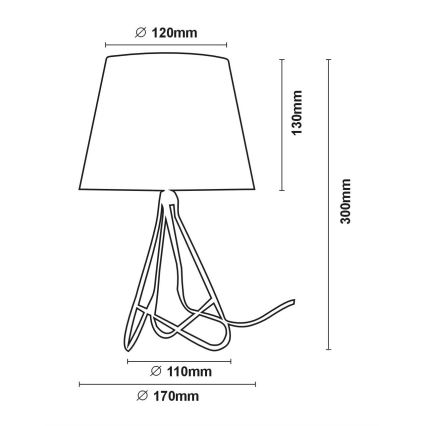 Lucide 47500/81/17 - Bordlampe GITTA 1xE14/40W/230V hvid