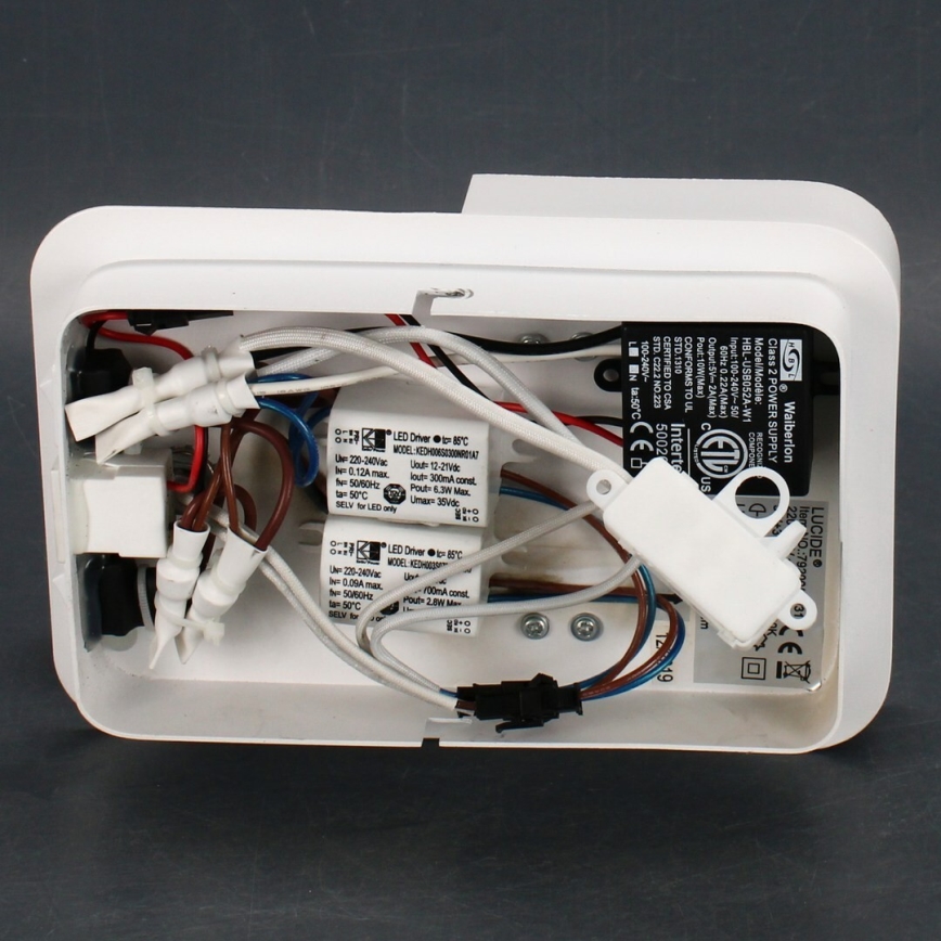 Lucide 79200/08/31 - LED væglampe BOXER LED/5W/230V + LED/5W USB hvid