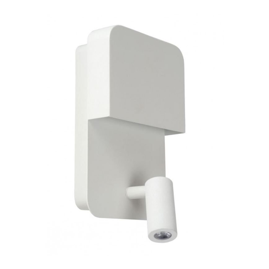 Lucide 79200/08/31 - LED væglampe BOXER LED/5W/230V + LED/5W USB hvid