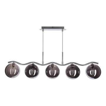 LUMOS pendel med wire 5xG9/20W/230V røgsort