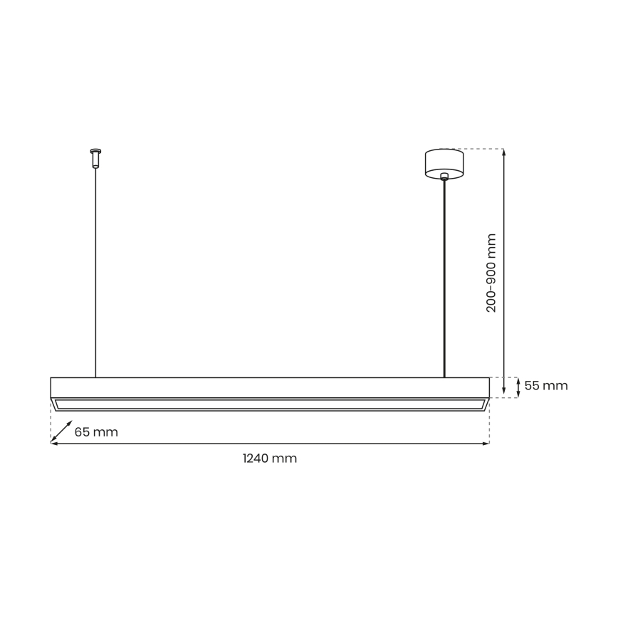 Loftlampe på kabel LUNGO T8 1xG13/18W/230V sort
