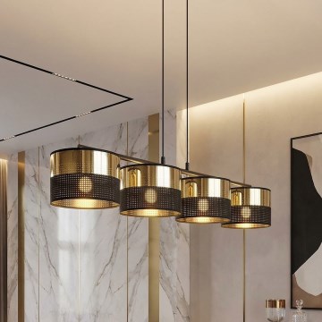 LUX pendel med kabel 4xE27/15W/230V sort/guld