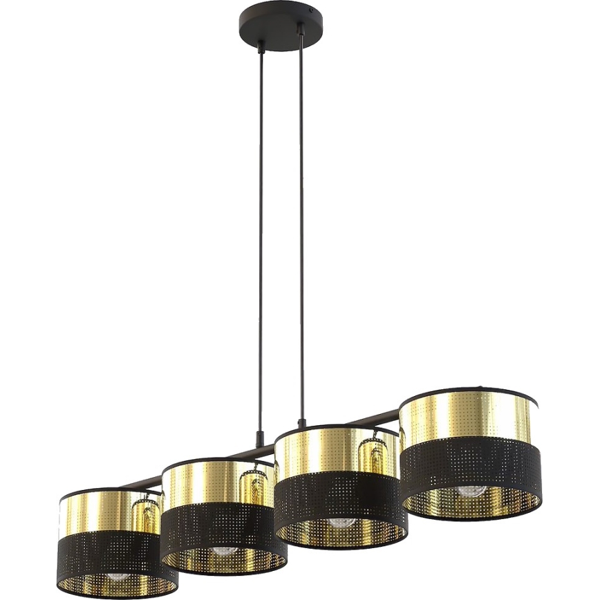 LUX pendel med kabel 4xE27/15W/230V sort/guld