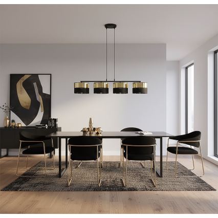 LUX pendel med kabel 4xE27/15W/230V sort/guld