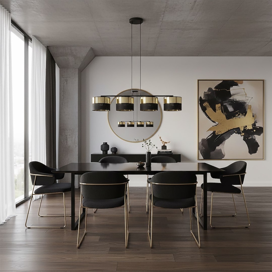 LUX pendel med kabel 4xE27/15W/230V sort/guld