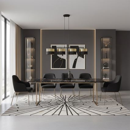 LUX pendel med kabel 4xE27/15W/230V sort/guld