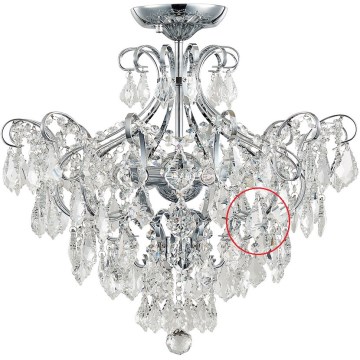 Luxera 33304 - Reservekrystal til lysekrone GRANADA 5 cm