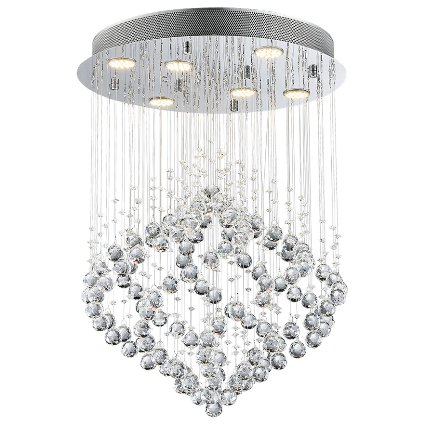 Luxera 62412 - Monteret krystal lysekrone CHESTER 6xGU10/50W/230V