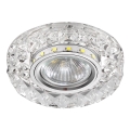 LUXERA 71074 - LED indbygningsspot CRYSTALS 1xGU10/50W/230V + LED/3W STRIBE