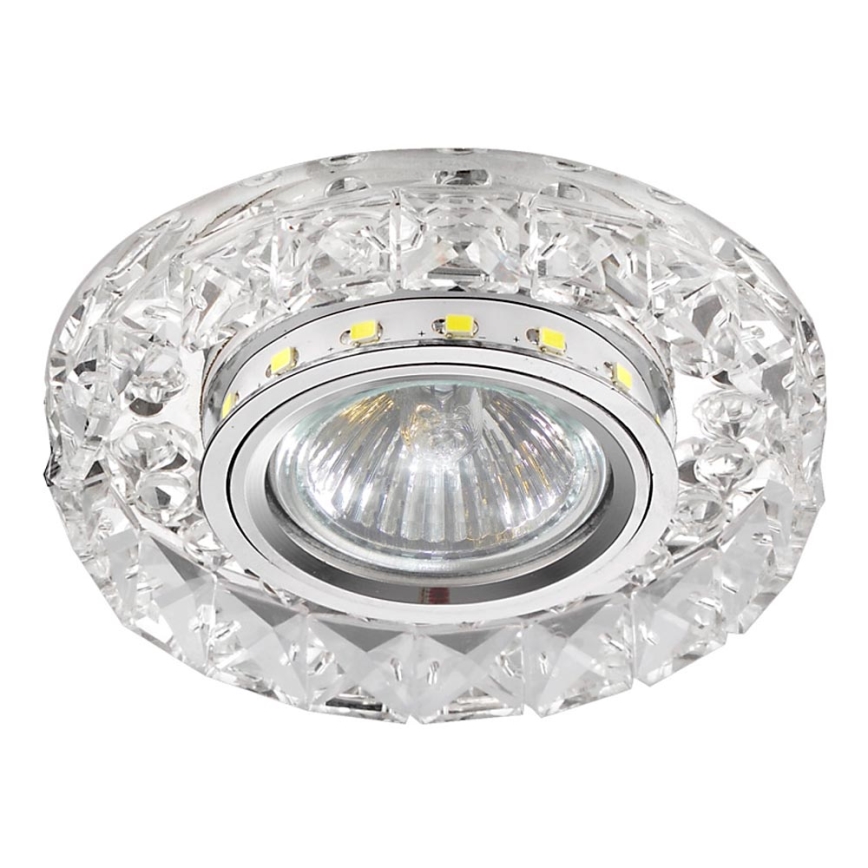 LUXERA 71074 - LED indbygningsspot CRYSTALS 1xGU10/50W/230V + LED/3W STRIBE