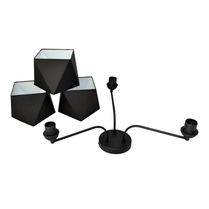 Lysekrone ADAMANT 3xE27/15W/230V antik sort