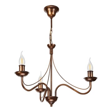 Lysekrone ANTON med kæde, 3xE14/15W/230V, bronzefarvet