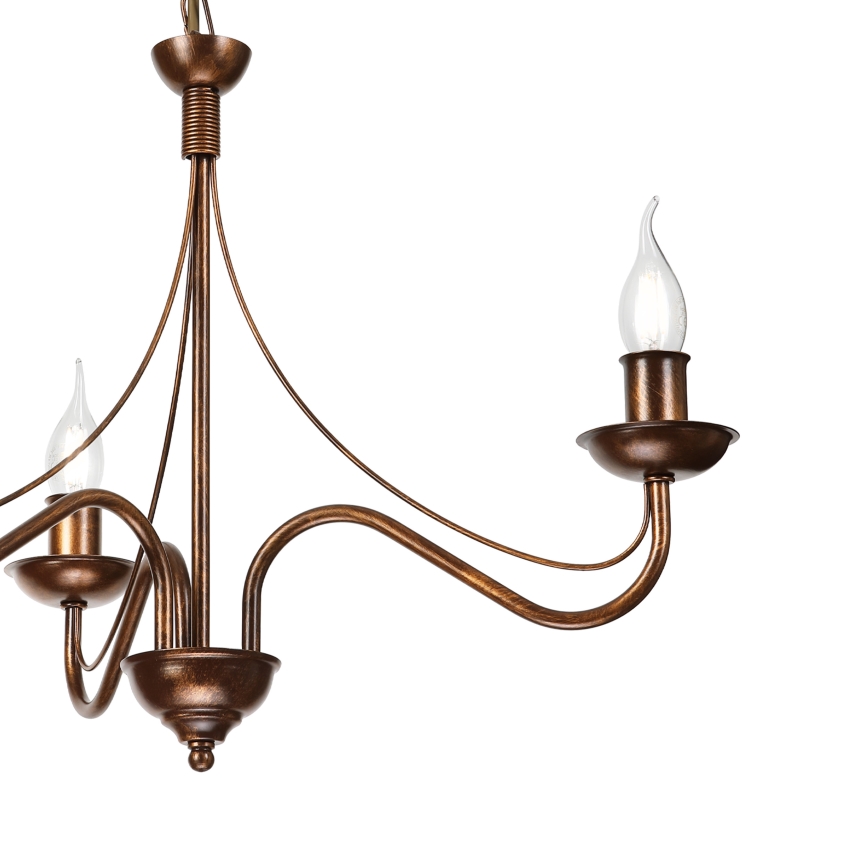 Lysekrone ANTON med kæde, 3xE14/15W/230V, bronzefarvet