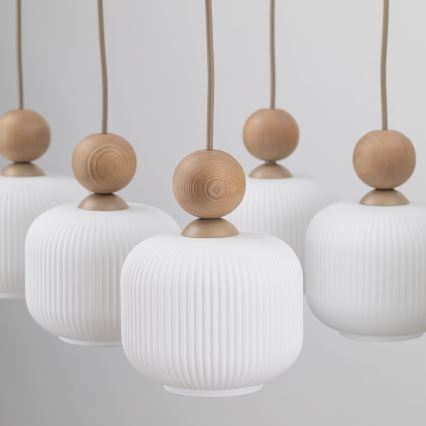 Lysekrone BALLO med kabelophæng 6xE14/10W/230V beige